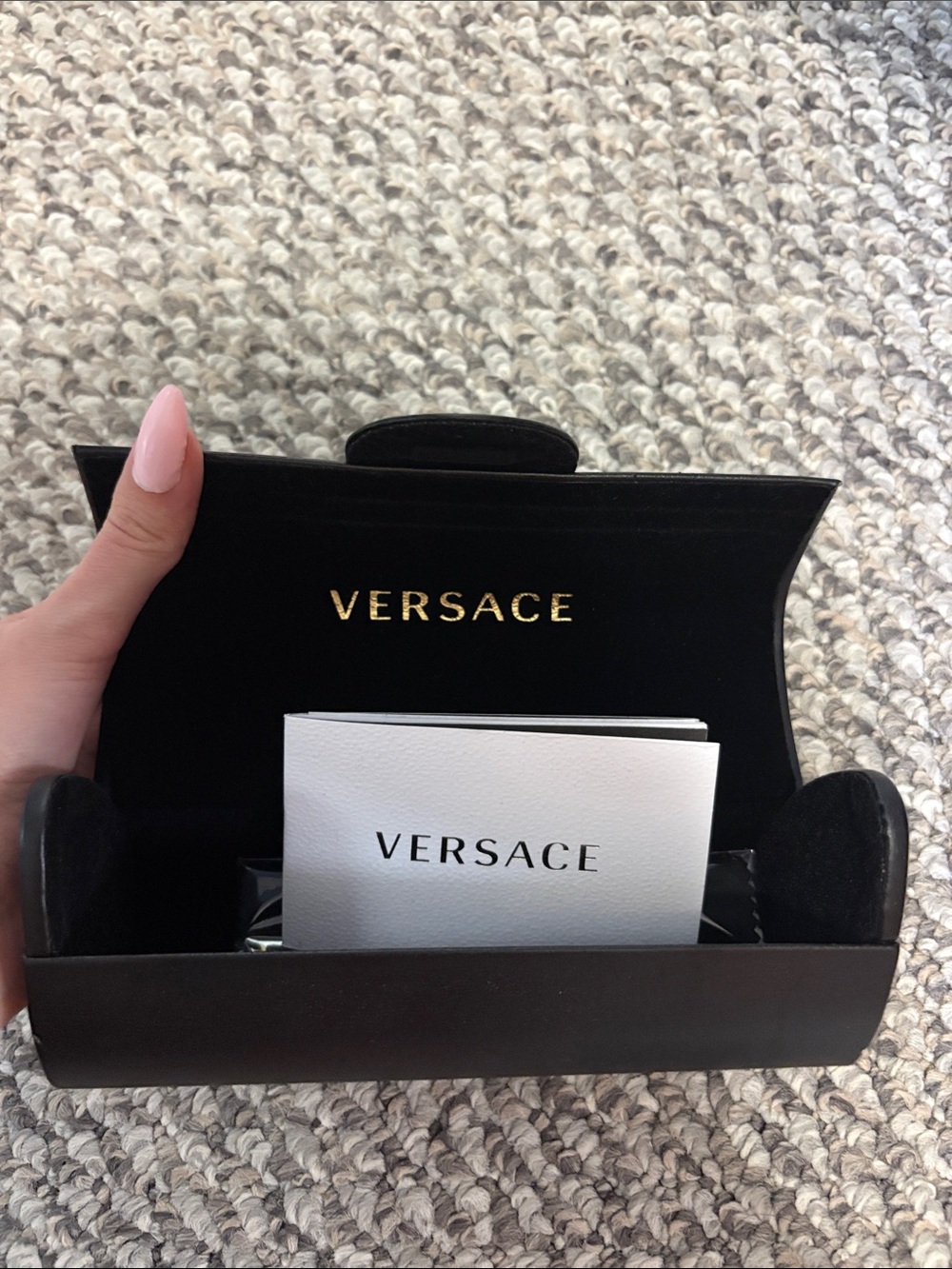 Versace Black Sunglasses Case with Gold Logo